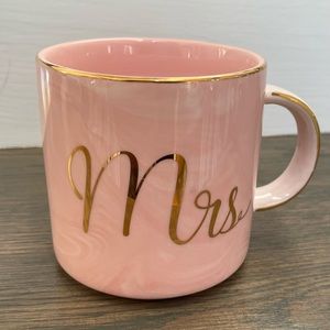 Marble Ceramic Mrs.Coffee Tea Mug 16 oz Pink
